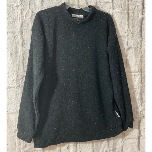 Woolly Threads USA Size Large Black Multi Color Flecks Sweater - Picture 5 of 8